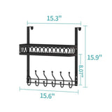 ZUN Over The Door Hooks Hanger For Clothes, Over The Door Towel Rack With Basket, Coat Hanger Over Door 96396165