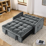 Loveseats Sofa Bed with Pull-out Bed,Adjsutable Back and Two Arm Pocket,TypeC and USB Charging with W1413124441