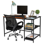 ZUN 120cm Retro Color Black Particleboard Paste Triamine Stitching Computer Desk 00036899