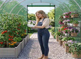 Walk-in Tunnel Greenhouse 1577 FT, Galvanized Steel Frame with 8 Mesh Windows & Roll-Up Zipper 27845206