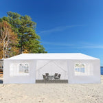 ZUN 10'x30' Outdoor Party Tent with 8 Removable Sidewalls, Waterproof Canopy Patio Wedding Gazebo, White 97185781