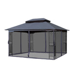 ZUN 13x10 Outdoor Patio Gazebo Canopy Tent With Ventilated Double Roof And Mosquito Net 43495732