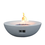 ZUN 42 Inch Outdoor Concrete Propane gas Fire Pit bowl in Antique white color W2620P182362