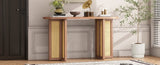 TREXM Farmhouse Rattan Console Entryway, Narrow Console with Storage, Hallway N715P245743D