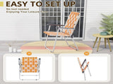Set of 2 Webbed Folding Beach Chairs, Outdoor Patio Lawn Foldable Chairs for Camping Fishing Yard 42091416