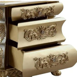 3 Drawers Resin Nightstand in Gold Finish B016P256530