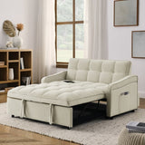 Loveseats Sofa Bed with Pull-out Bed,Adjsutable Back and Two Arm Pocket,TypeC and USB Charging with W1413124442