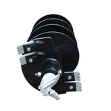 ZUN skid steer post hole auger drive attachment, 11.8" diameter auger, 46"drilling depth, standard flow W1377P183102