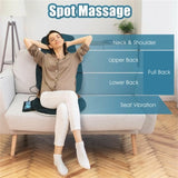 Massage Seat Cushion Back Massager W/ Heat & 6 Vibration Motors For Home 40807389