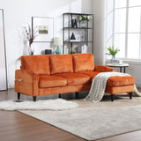 UNITED WE WIN Sofa for three, solid wood frame, Chenille fabric, side pocket, with two cup holders, W1568142740