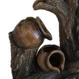 8.5x5.1x13.6" Decorative 4 Tier Broken Pot Water Fountain with LED Light, Brown W2078138942