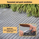 20 PCS Interlocking Deck Tiles Striped Pattern, 12" x 12" Square Light Gray Acacia Hardwood Outdoor W2391P276694