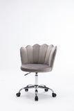 ZUN COOLMORE Velvet Home Office Chair with silver Base, Modern Cute Shell Back Upholstered Desk Chair W39523200