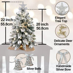 ZUN 22in Mini Christmas Tree with Light Artificial Small Tabletop Christmas Decoration with Flocked 55611026