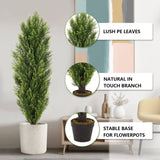 ZUN Christmas-like Artificial Cedar Cypress Plants Faux Boxwood Pine Greenery Trees Plantas Artificiales W2945P220428