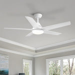 ZUN 48 In Intergrated LED Ceiling Fan with White ABS Blade W1367P171202