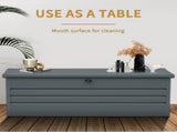260 Gallon Metal Outdoor Deck Box Waterproof, Extra Large Patio Storage Box with Lockable Storage 02774007