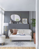 30x1x40" Poppy Mirror with Gold Metal Frame Contemporary Design Decor for Bathroom, Entryway W2078124325