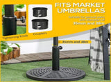 Black 18" Rattan Design Parasol Stand Heavy Duty Round Market Umbrella Base Holder for Patio 20832357