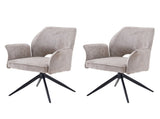 Fabric dining chair set of 2 modern soft cushioned rotating dining chairs, comfortable backrest W3851P452803