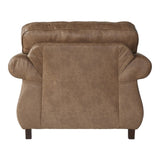 ZUN Leinster Fabric Armchair with Antique Bronze Nailheads in Jetson Ginger T2574P196587