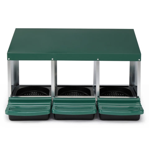 ZUN 3 Compartment Roll Out Nesting Box with Plastic Basket, Egg Nest Box Laying Box Hens 70615802