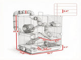 Pink 5-Tier Portable Hamster Cage for Short Trip Outing, Small Animal Travel Carrier with Tunnel 68757811
