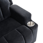 ZUN Kids Chair, Kids Upholstered Couch with Two Cup Holder, Footrest, Backrest, Toddlers Velvet W2297P155393