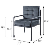 Grey and Sandy Grey Cushion Back Accent Chair B062P185736