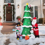 7.5FT Lighted Christmas Inflatable Decoration, Inflatable Christmas Tree with Santa and Snowman, 00586635