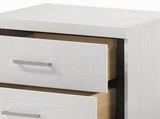 Modern Contemporary Bedroom Furniture White Finish Nightstand of 2x Drawers Metal Legs Wooden 1pc B011P316891