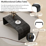 TREXM Minimalist Coffee Table with Curved Art Deco Design for Living Room or Dining Room WF317095AAB