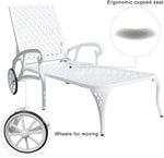 ZUN Aluminium Cast lounge chair 2pcs white W640P186860