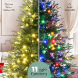 ZUN 6FT Pre-Lit Aspen Fir Artificial Christmas Tree with Wreath & Garland,Grass Green Xmas Tree with 380 N704P198430F