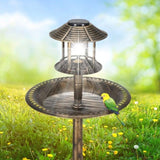 51*51*106cm Plastic Round Birdbath with Solar Light Bronze 28254494