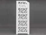 Wood-plastic Board Five Tiers Carved Shoe Rack White A 52666556