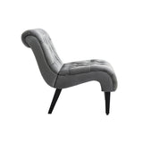 COOLMORE Modern Velvet Armless Accent Living Room Chair / Leisure Chair,Upholstered Fabric Button W39550130