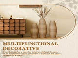 3-Piece Handcrafted PVC Floor Vase Set, 19.69" 23.2" 27.56" Tall, Natural Rattan-Like Textured beige W2796P446214