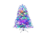 6FT Sliver Pre-Lit Artificial Christmas Tree, Hinged Full Tree with Metal Stand, 800 Branch Tips, 27922000