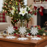 6PCS Set 6.1" Christmas Tree Decorations Snowflake Hanging Ornaments Holiday Party Supplies, Rustic 12994101