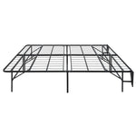 ZUN Black Metal Platform Foldable Bed Frame Eastern King Size, Toolless High Profile Design B011P197728
