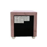 Fabric Upholstered Nightstand with 2 Drawers, Pink B016P256487