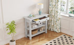 ZUN TREXM Retro Console Table with Drawer and Two Sturdy Shelves for Entryway, Living Room N715P195561K