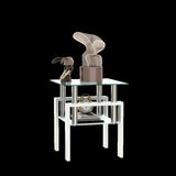 1-Piece Modern Tempered Glass Tea Table Coffee Table End Table, Square Table for Living Room, W241104206