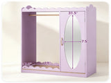 Kids Dress Up Closet with Full-Length Acrylic Mirror, 42" Child-Sized Garment Rack with Cabinet & 75276368