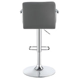 ZUN Grey and Chrome Adjustable Bar Stool B062P145644