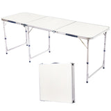 180 x 60 x 70cm Aluminum Alloy Folding Table White 32519857