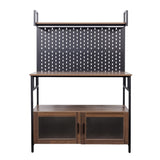 Kitchen Bakers Rack with Door, Microwave Oven Stand, Utility Storage Shelf, Durable Kitchen W331P283643