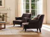 Eloise 30" Pleated Sock Arm Accent Armchair Deep Brown Performance Velvet B2719P387116
