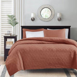 3 Piece Reversible Quilt Set Clay Red King/Cal King B035P266676